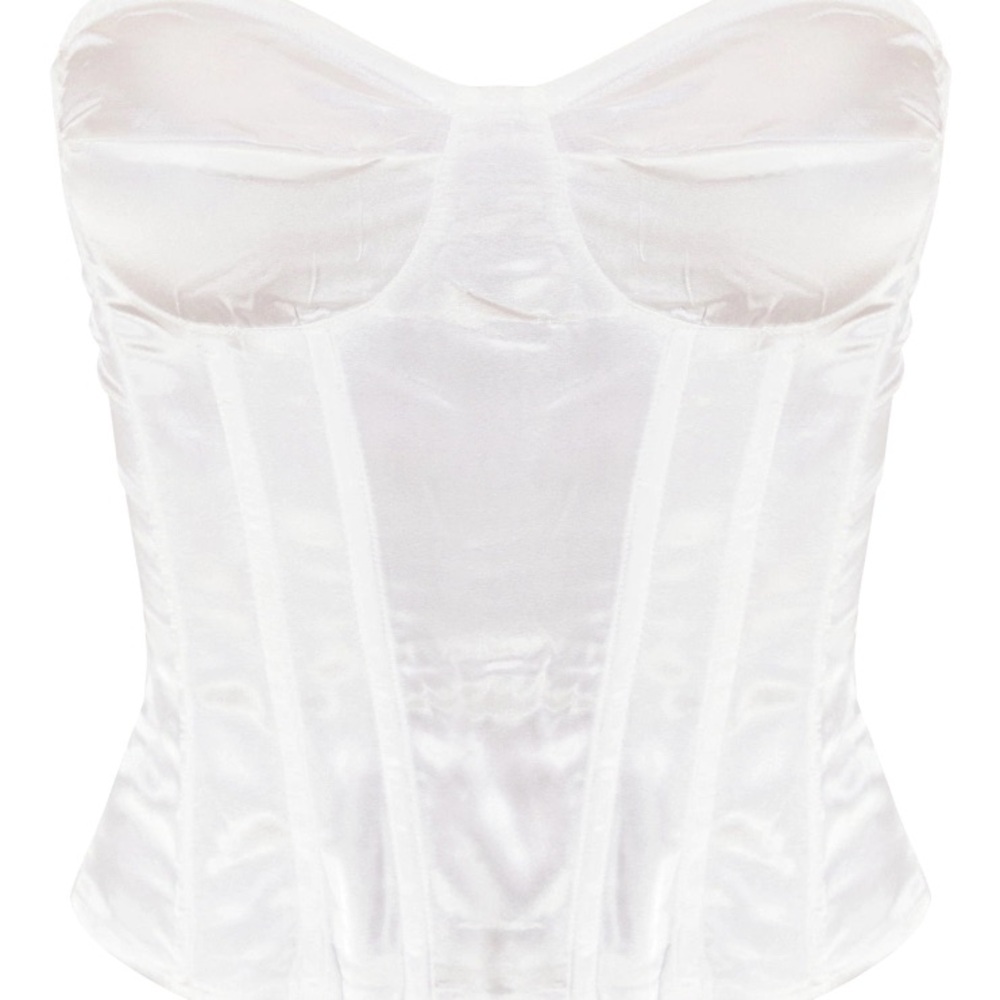 Elegant White Satin Corset Top